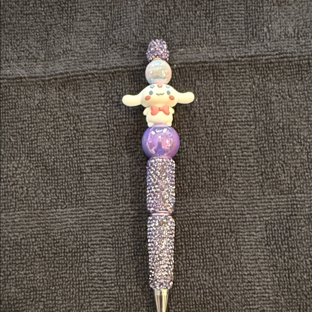 Cute Purple Cinnamon Role Character Crystal Ballpoint Pen